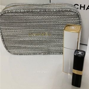 Chanel Christmas Holiday Set including pouch, perfume, and lip balm